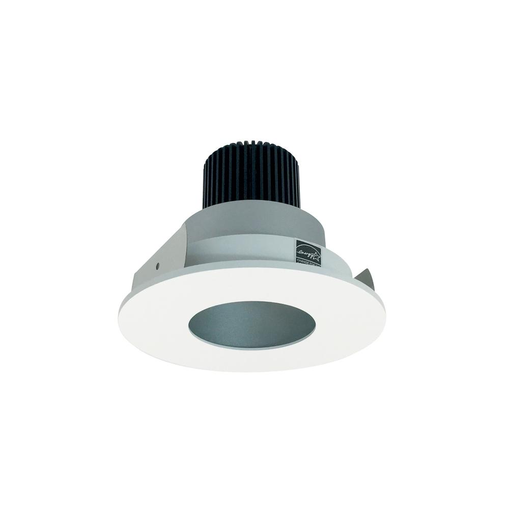 4" Iolite LED Round Pinhole, 800lm / 14W, Comfort Dim, Haze Pinhole / Matte Powder White Flange
