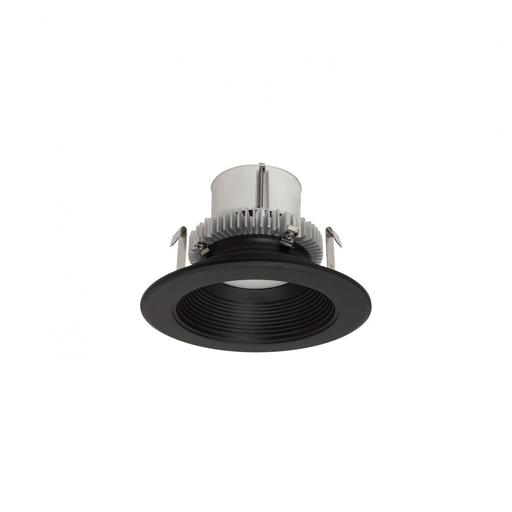 4" Cobalt Click Round Retrofit Baffle, 1000lm / 12W, 3500K, Black Baffle / Black Flange,