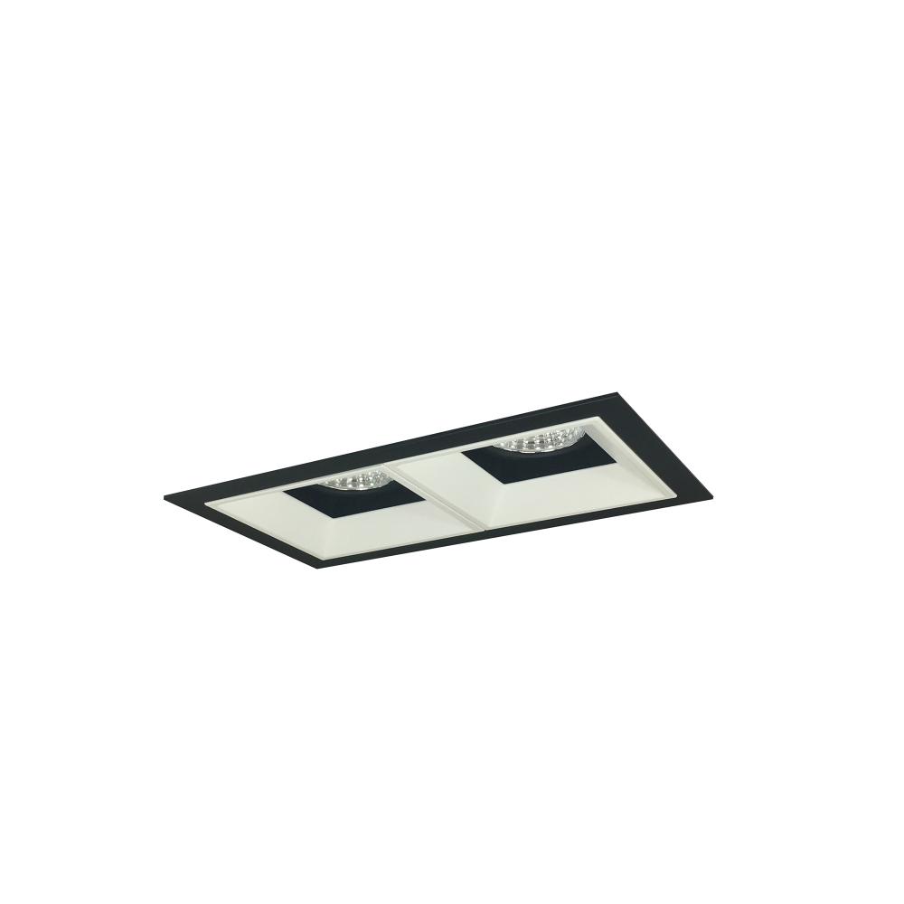 Iolite MLS 2-Head Trim Set, Black Flange, 4000K, 1000lm, Black/MPW Fixed Downlt./Adj. Gimbal Trims