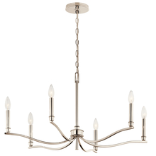 Kichler 52695PN - Malene 32 Inch 6 Light Chandelier in Polished Nickel