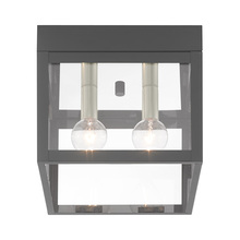 Livex Lighting 20588-76 - 2 Lt Scandinavian Gray Outdoor Ceiling Mount