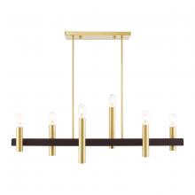 Livex Lighting 46866-12 - 6 Lt Satin Brass & Bronze Linear Chandelier