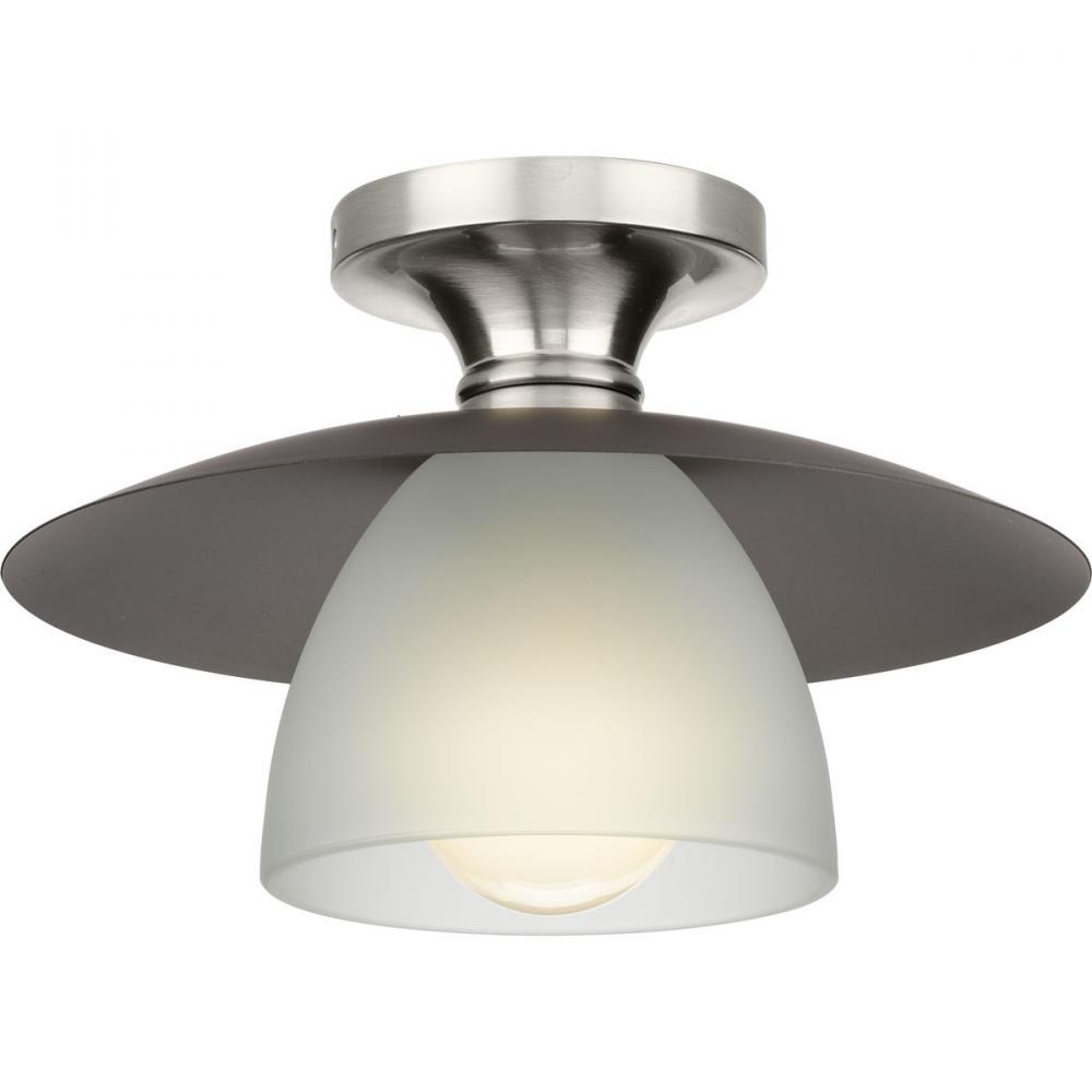 Trimble Collection One-Light Brushed Nickel 12" Semi-Flush Mount