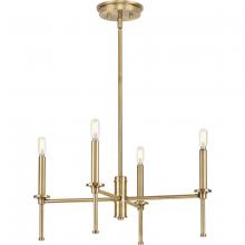 Progress P400293-163 - Elara Collection Four-Light New Traditional Vintage Brass  Chandelier Light