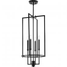 Progress P500363-31M - Elara Collection Four-Light New Traditional Matte Black  Chandelier Foyer Light