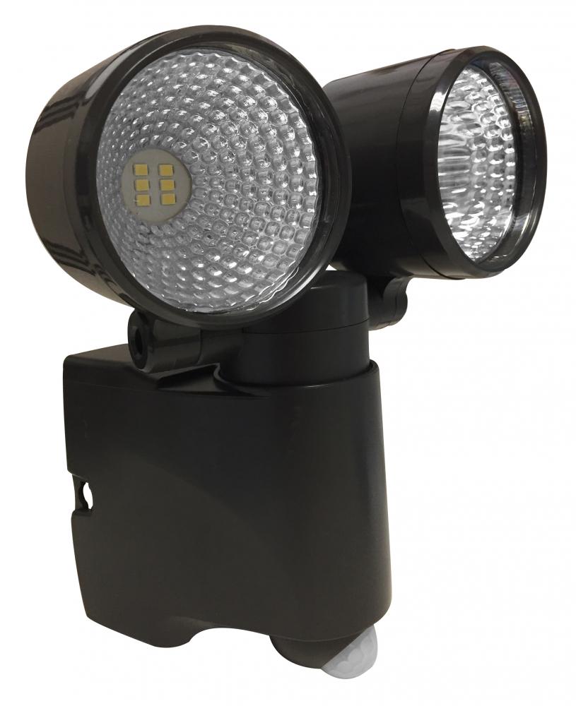 Battery Operated Bronze LED Dual Head Mega Bright Spotlight With Motion Sensor