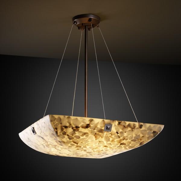 24" LED Pendant Bowl w/ PAIR CYLINDRICAL FINIALS