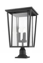 Z-Lite 571PHXLR-533PM-BK - 3 Light Outdoor Pier Mounted Fixture