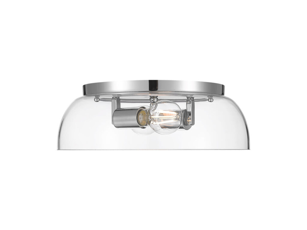 Duncan 14" Flush Mount in Chrome with Clear Glass