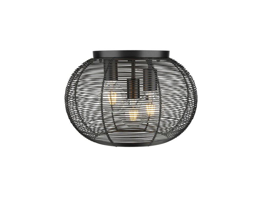Calypso 3 Light Flush Mount in Matte Black with Matte Black Shade