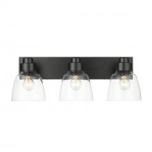 Golden 0314-BA3 BLK-CLR - 3 Light Bath Vanity