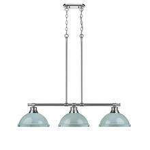 Golden 3602-3LP CH-SF - Duncan Small Pendant with Rod in Matte Black with Matte Navy