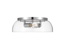 Golden 3602-14 CH-CLR - Duncan 14" Flush Mount in Chrome with Clear Glass