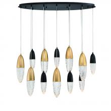 Eurofase 43861-042 - ECROU,12LT OVAL CHAND,BLK/GD