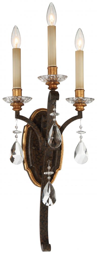 CHATEAU NOBLES - 3 LIGHT WALL SCONCE