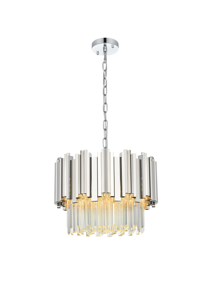 Willow 16 inch Chandelier in Chrome