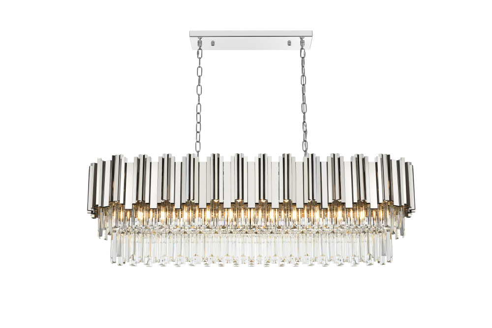 Willow 47 inch Rectangular Chandelier in Chrome