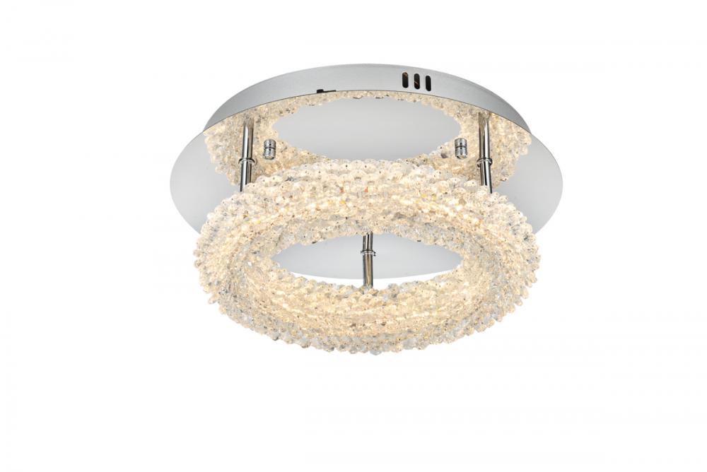 Bowen Flush Mount D14" H5.5" LED 15W DIM 3CCT  Chrome