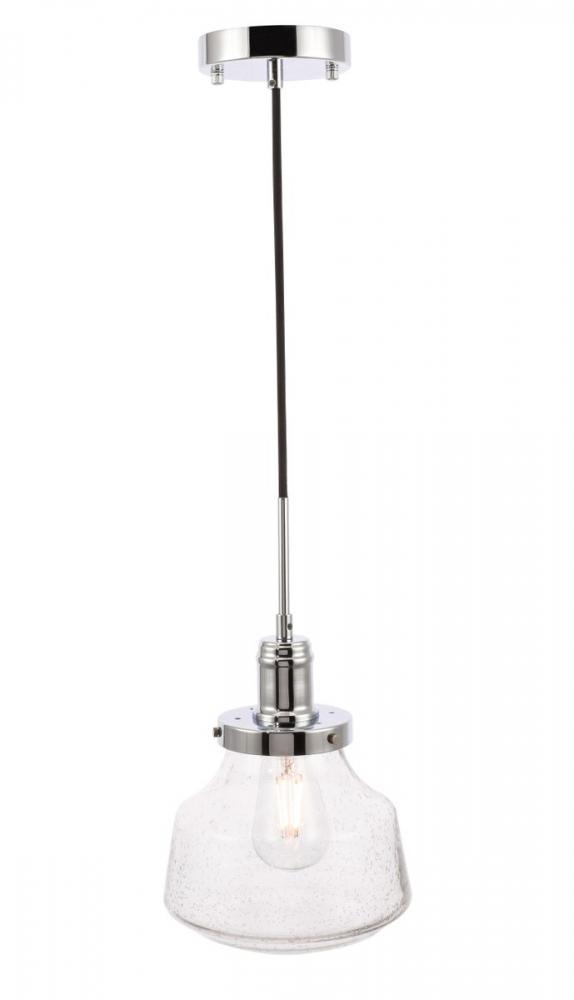 Lyle 1 light Chrome and Clear seeded glass pendant