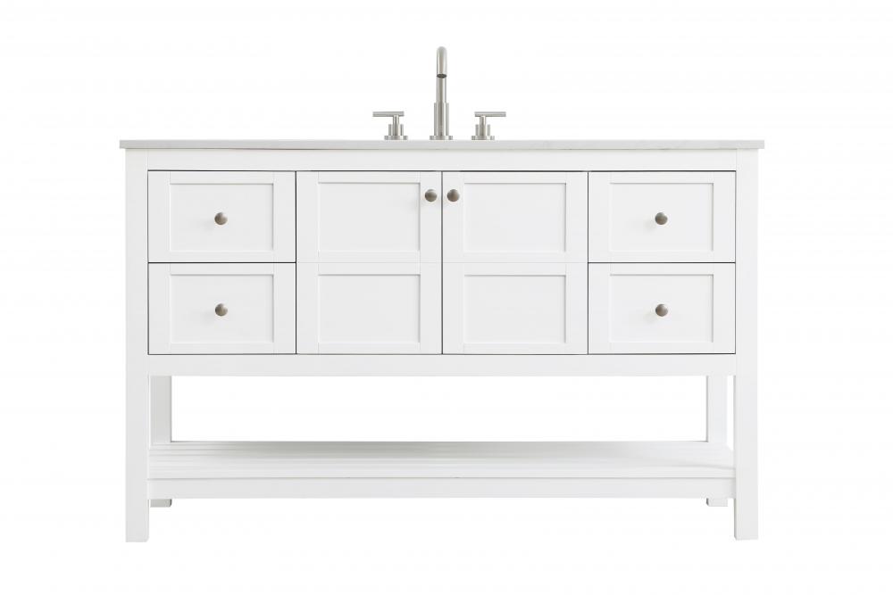 Vanity Cabinet 2dr4dw 54"x22"x34" White