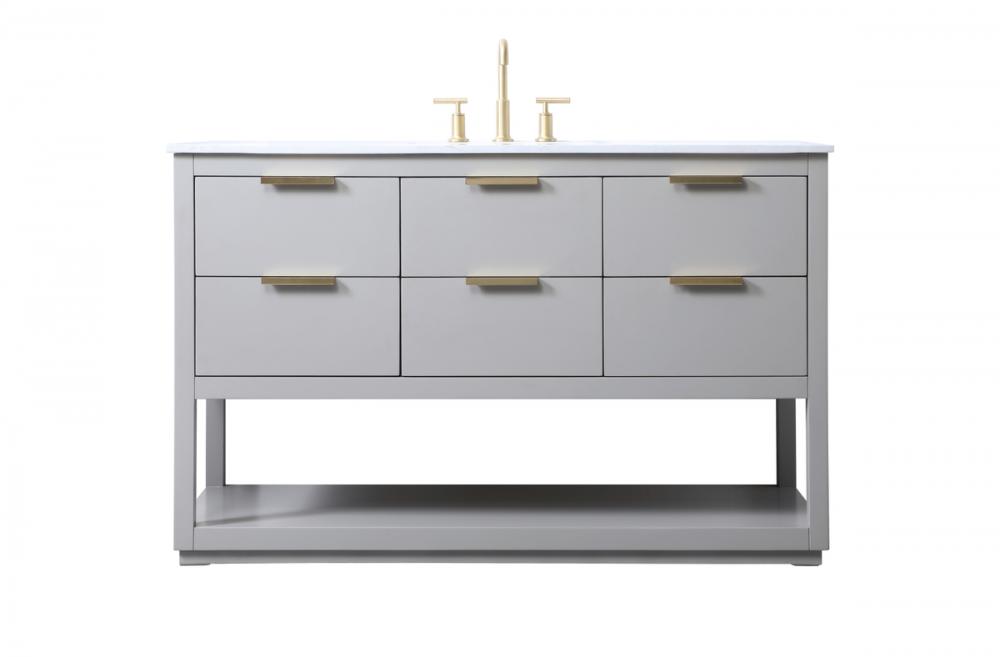 54 Inch Single Bathroom Vanity In Grey