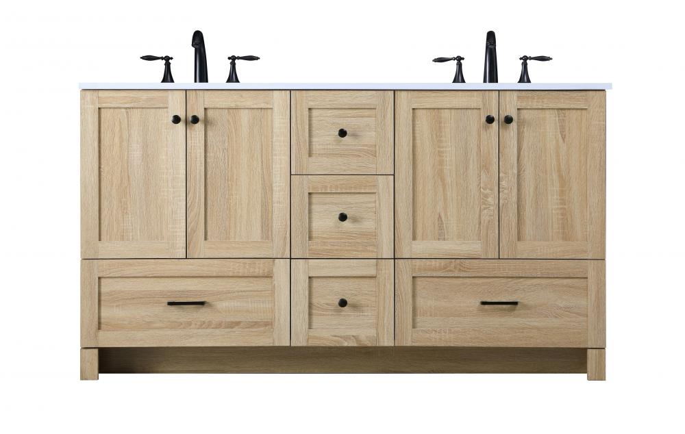 Vanity Cabinet 5Dw 4Dr 60"x19"x34" Mango Wood