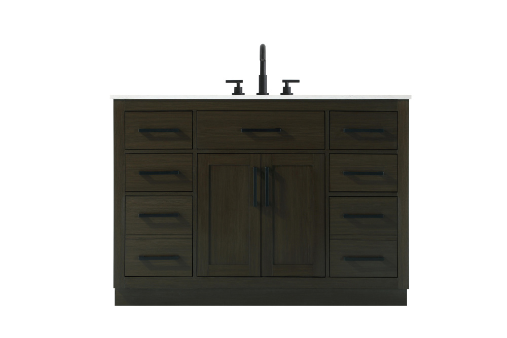 Vanity Cabinet 2Dr7Dw 48"W x  22"D x 35''H Mocha Brown