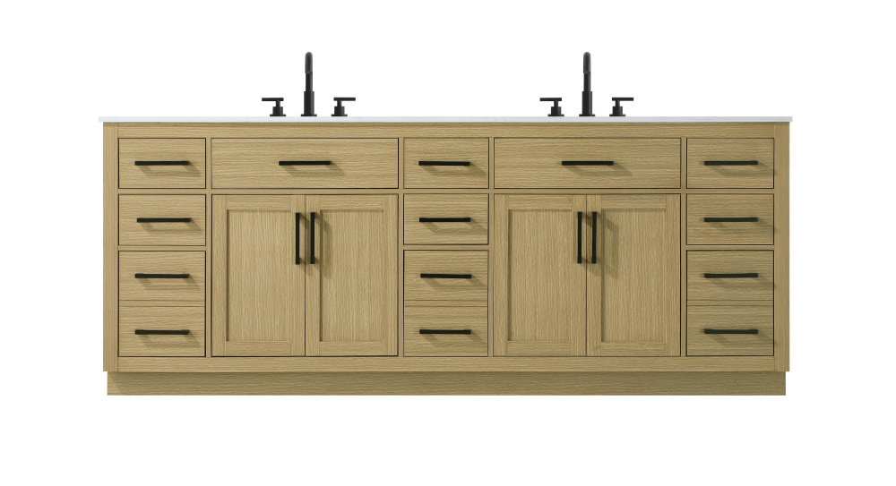 Vanity Cabinet 4Dr11Dw 84"W x 22"D x 35''H Honey Brown