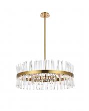 Elegant 6200D32SG - Serephina 32 Inch Crystal Round Chandelier Light in Satin Gold