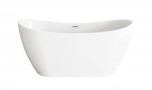 Elegant BT30459GW-PCH - 59 inch Bathtub in Glossy White with Chrome Trim