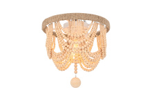 Elegant LD306F12BG - Jolie 12 inch Beaded Flush mount in Beige