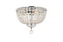 Elegant V2528F14C/RC - Tranquil 4 Light Chrome Flush Mount Clear Royal Cut Crystal