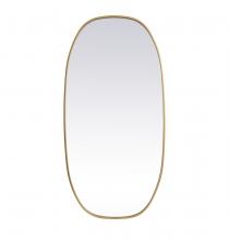 Elegant MR2B2448BRS - Metal Frame Oval Mirror 24x48 Inch in Brass