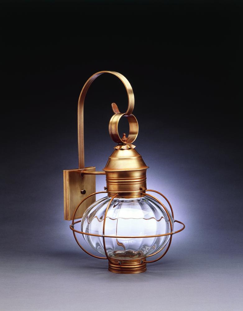 Caged Onion Wall Antique Brass 2 Candelabra Sockets Optic Glass