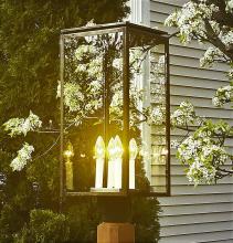 Northeast Lantern 11653-AB-LT4-CSG - Dowtown Post Light With 4 Candelabras